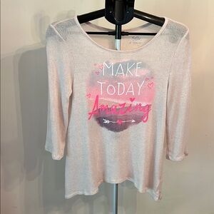 Justice Pink and Gray Long Sleeve Tee